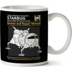 Art Hediye Kırmızı Cüce Starbug Servis Ve Onarım Kılavuzu İki Tarafı Baskılı Kupa Bardak