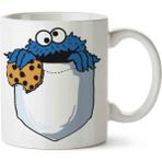 Art Hediye Kurabiye Canavarı Cepte Cookie Monsters Pocket Baskılı Kupa Bardak