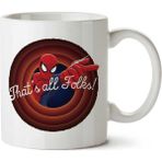 Art Hediye Spiderman Looney Tunes İki Tarafı Baskılı Kupa Bardak