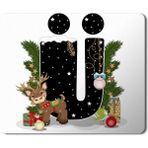 Art Hediye Yeni Yıl Merry Christmas Yılbaşı'na Özel U Harfi 23x19 cm Mouse Pad