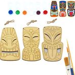 art inside Afrika Maskesi Temalı Ahşap Boyama Tuval Seti Hediye Hobi Kiti 18,5-19,5 Cm