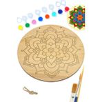 Art İnside Çiçek Mandala Ahşap Boyama Tuval Seti Hediye Hobi Kiti