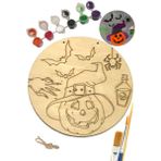 Art Inside Halloween Cadılar Bayramı Ahşap Boyama Tuval Seti Hediye Hobi Kiti 20 cm Bal Kabağı