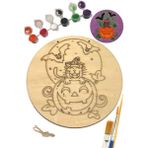 Art Inside Halloween Cadılar Bayramı Ahşap Boyama Tuval Seti Hediye Hobi Kiti 20 cm Kedi Bal Kabağı