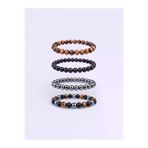 ART LİFE DOĞALTAŞ Natural Stones 484454545465 Güç Şans Denge Çakra Bilekliği - Kaplangözü-Hematit-Oniks Doğal Taş 8Mm