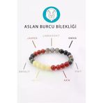 ART LİFE DOĞALTAŞ Natural Stones artlife2000155 Aslan Burcu Taşlarından Oluşan Doğal Taş Bileklik 8 Mm Küre Kesim - Burç Bilekliği