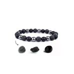 ART LİFE DOĞALTAŞ Natural Stones artlife3000316 Unisex Bileklik Hematit Oniks Lav Taşı ( Yüksek Titreşim Enerji Ve Güç )