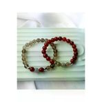 ART LİFE DOĞALTAŞ Natural Stones artlife3000361 Çift Sevgili Eş Doğal Taş Bileklik Hediyelik Ürün Akik , Dumanlı Kuvars