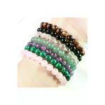 ART LİFE DOĞALTAŞ Natural Stones artlife3000540 Obsidyen Kristal Kuvars Malakit Ametist Aventurin Bileklik 7 'li Set 8Mm