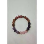 ART LİFE DOĞALTAŞ Natural Stones artlife3000664 Sertifikalı Güneş Taşı, Lepidolit, Ametist, Rodonit, Pembe Kuvars, Çilek Kuvars ), Doğaltaş Bileklik