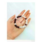 ART LİFE DOĞALTAŞ Natural Stones artlife3000715 Ay Taşı & Lal Garnet Doğal Taş Özel Tasarım Bileklik 8 Mm