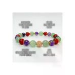ART LİFE DOĞALTAŞ Natural Stones artlife6000296 Sertifikalı Zirkon Aparatlı Aventurin Akik Ametist 8 Mm Misinalı Doğal Taş Bileklik