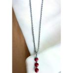 ART LİFE DOĞALTAŞ Natural Stones artlıfedoğaltaş600260 Kırmızı Firuze Kolye Firuze Taşı Kolye Doğal Taş Kolye Zincirli Kadın Kolye Hediyelik Kolye