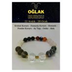 ART LİFE DOĞALTAŞ Natural Stones artlise044 Oğlak Burcu Bilekliği Kristal Kuvars, Pembe Kuvars, Granatlal, Hematit, Dumanlı Kuvars, Oniks,aytaşı