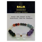 ART LİFE DOĞALTAŞ Natural Stones artlise062 Balık Burcu Bilekliği Ametist, Akik, Aytaşı, Kristal Kuvars, Akuamarin, Yıldız Taşı, Hematit