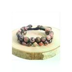 ART LİFE DOĞALTAŞ Natural Stones TYC9A7A35E3DBBC7C82F3D600 Rodonit Çift Sıra Örme Bileklik 8 Mm