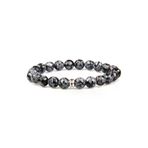 ART LİFE DOĞALTAŞ Natural Stones TYCC899B25265F56B4A7F3300 Kar Tanesi Obsidyen Doğal Taş Bileklik 8 Mm