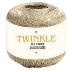 Art of Yarn Twinkle Metalik Parıltılı İplik Parlak İnce 1 Hafif parmak ağırlığı kamgarn altın gümüş, Tığ Örgüsü için, 25g 25 g, 175 yard Yumuşak El İşi Şal Hırka Çanta Parlak Simli Gümüş 906