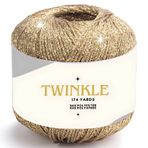 Art of Yarn Twinkle Metalik Parıltılı İplik Parlak İnce 1 Hafif parmak ağırlığı kamgarn altın gümüş, Tığ Örgüsü için, 25g 25 g, 175 yard Yumuşak El İşi Şal Hırka Çanta Parlak Simli Gümüş 909