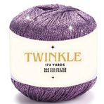 Art of Yarn Twinkle Metalik Parıltılı İplik Parlak İnce 1 Hafif parmak ağırlığı kamgarn altın gümüş, Tığ Örgüsü için, 25g 25 g, 175 yard Yumuşak El İşi Şal Hırka Çanta Parlak Simli Gümüş 934