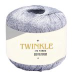 Art of Yarn Twinkle Metalik Parıltılı İplik Sparkle İnce 1 Hafif parmak ağırlığı kamgarn altın gümüş, Tığ Örgüsü için, 25g 25 g, 175 yard Yumuşak El Sanatları Şal Hırka Çanta Parlak Simli Gümüş 900