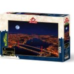 Art Puzzle 1000 Parça Neon Yapboz Üç Köprü, Bosphorus Eğlenceli Tasarım 15 Yaş ve Üzeri İçin