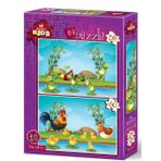 Art Puzzle Kids Hayvanlar ve Yavruları 2'li 35+60 Parça Puzzle