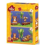 Art Puzzle Orman Dostları 2'li 12+24 Parça Puzzle
