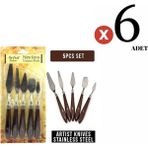 Art Tone Metal Çelik Spatül Spatula 5'li Set 6 Adet - standart - 00