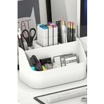 Art Tone Organizer Beyaz Masaüstü Keçeli Kalem, Markör, Akrilik Touch Marker Kalemlik Standı 5 Bölmeli Küçük