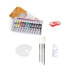 Art Tone Yağlı Boya Seti 12X12ML + Palet + Fırça + Terebentin + Fırça Kabı