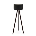 Art Tripod Ahşap Ayaklı Lambader Köşe Lambası Siyah Kumaş DARK