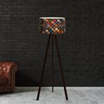 Art ve Gift A ve g Halı Desen Pvc Başlık Ahşap Tripod Ayaklı Lambader Çok Renkli
