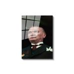 Artarilion Cam Dikey Duvar Tablosu Cam Atatürk Portre Renkli Ev Ofis Salon Modern Duvar Tablosu