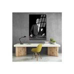 Artarilion Siyah Beyaz Mustafa Kemal Atatürk Tablo Atatürk Cam Tablo Dikey Tablo Salon Ofis Tablosu