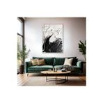 Artarilion Soyut Temalı Cam Tablo Modern Sade Şık Siyah ve Beyaz Salon Ev Dekorasyon Cam Duvar Tablosu