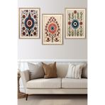 Artavessa 3 Parça Ahşap Çerçeve Görünümlü MDF Poster Tablo Seti - Set 03, 33 x 48