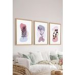 Artavessa 3 Parça Ahşap Çerçeve Görünümlü Mdf Poster Tablo Seti - Set 103