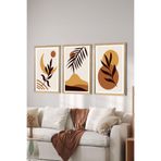 Artavessa 3 Parça Ahşap Çerçeve Görünümlü MDF Poster Tablo Seti - Set 104, 33 x 48