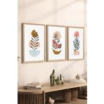 Artavessa 3 Parça Ahşap Çerçeve Görünümlü Mdf Poster Tablo Seti - Set 109
