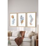 Artavessa 3 Parça Ahşap Çerçeve Görünümlü MDF Poster Tablo Seti - Set 119, 33 x 48