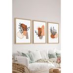 Artavessa 3 Parça Ahşap Çerçeve Görünümlü MDF Poster Tablo Seti - Set 122, 33 x 48