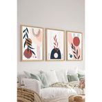 Artavessa 3 Parça Ahşap Çerçeve Görünümlü MDF Poster Tablo Seti - Set 126, 33 x 48