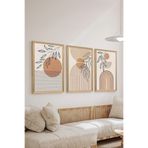 Artavessa 3 Parça Ahşap Çerçeve Görünümlü MDF Poster Tablo Seti - Set 129, 15 x 20