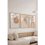Artavessa 3 Parça Ahşap Çerçeve Görünümlü Mdf Poster Tablo Seti - Set 129