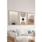 Artavessa 3 Parça Ahşap Çerçeve Görünümlü Mdf Poster Tablo Seti - Set 12