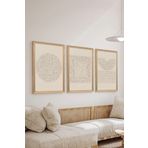 Artavessa 3 Parça Ahşap Çerçeve Görünümlü Mdf Poster Tablo Seti - Set 15