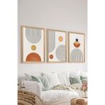 Artavessa 3 Parça Ahşap Çerçeve Görünümlü MDF Poster Tablo Seti - Set 16, 33 x 48