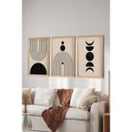 Artavessa 3 Parça Ahşap Çerçeve Görünümlü MDF Poster Tablo Seti - Set 17, 33 x 48