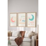 Artavessa 3 Parça Ahşap Çerçeve Görünümlü MDF Poster Tablo Seti - Set 29, 15 x 20